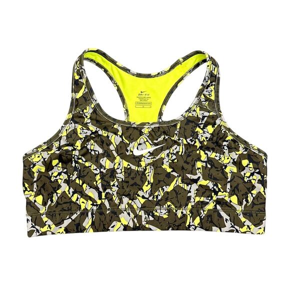 Nike Other - Nike Dri-FIT Camo-Print Sports Bra in Olive Green, Neon Yellow & White